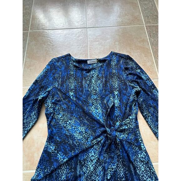 Calvin Klein Blue snake print jersey dress‎ Size 10P - Picture 3 of 9